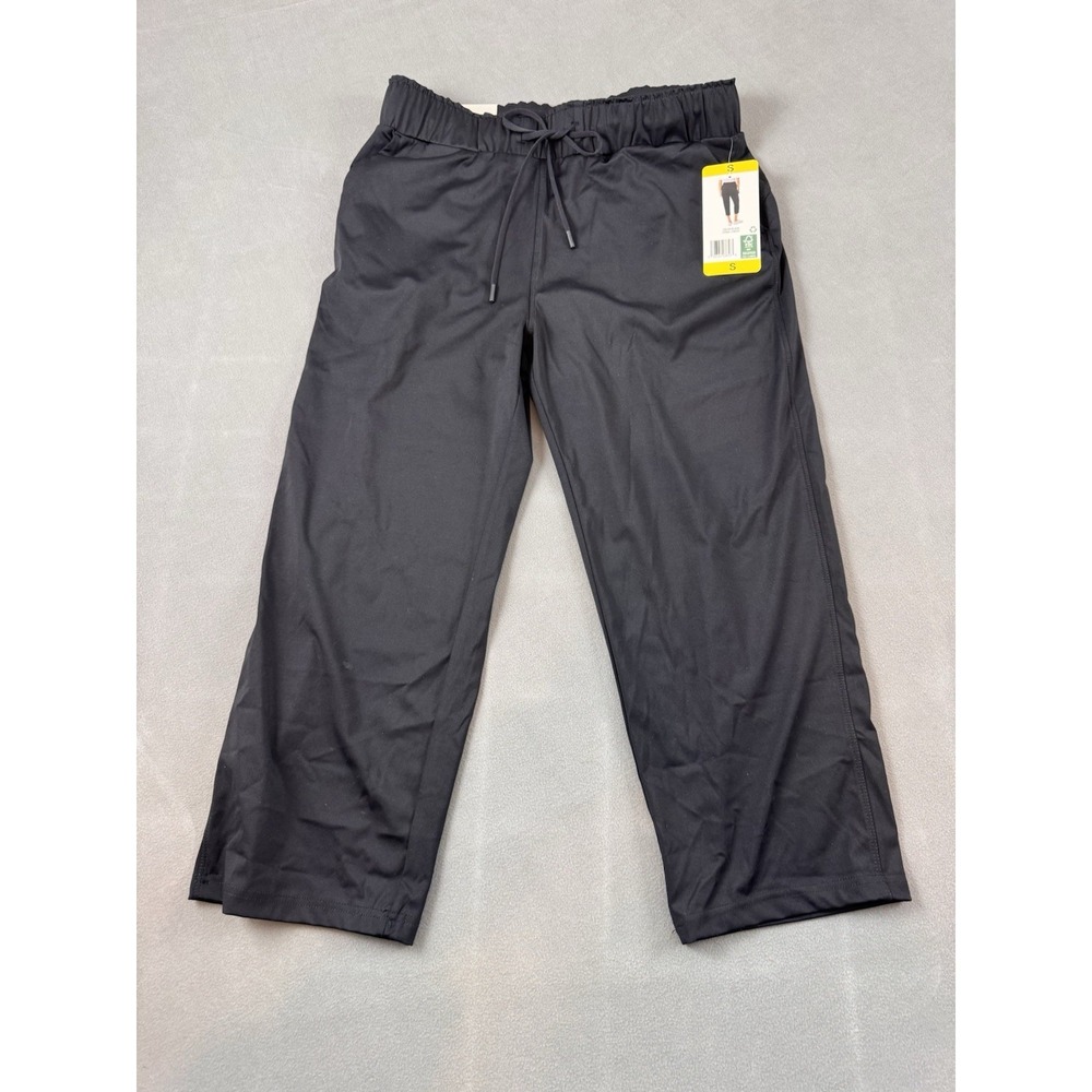 32 Degrees Cool Womens Small Black Capri Pants Drawstring Stretch NWT Pockets